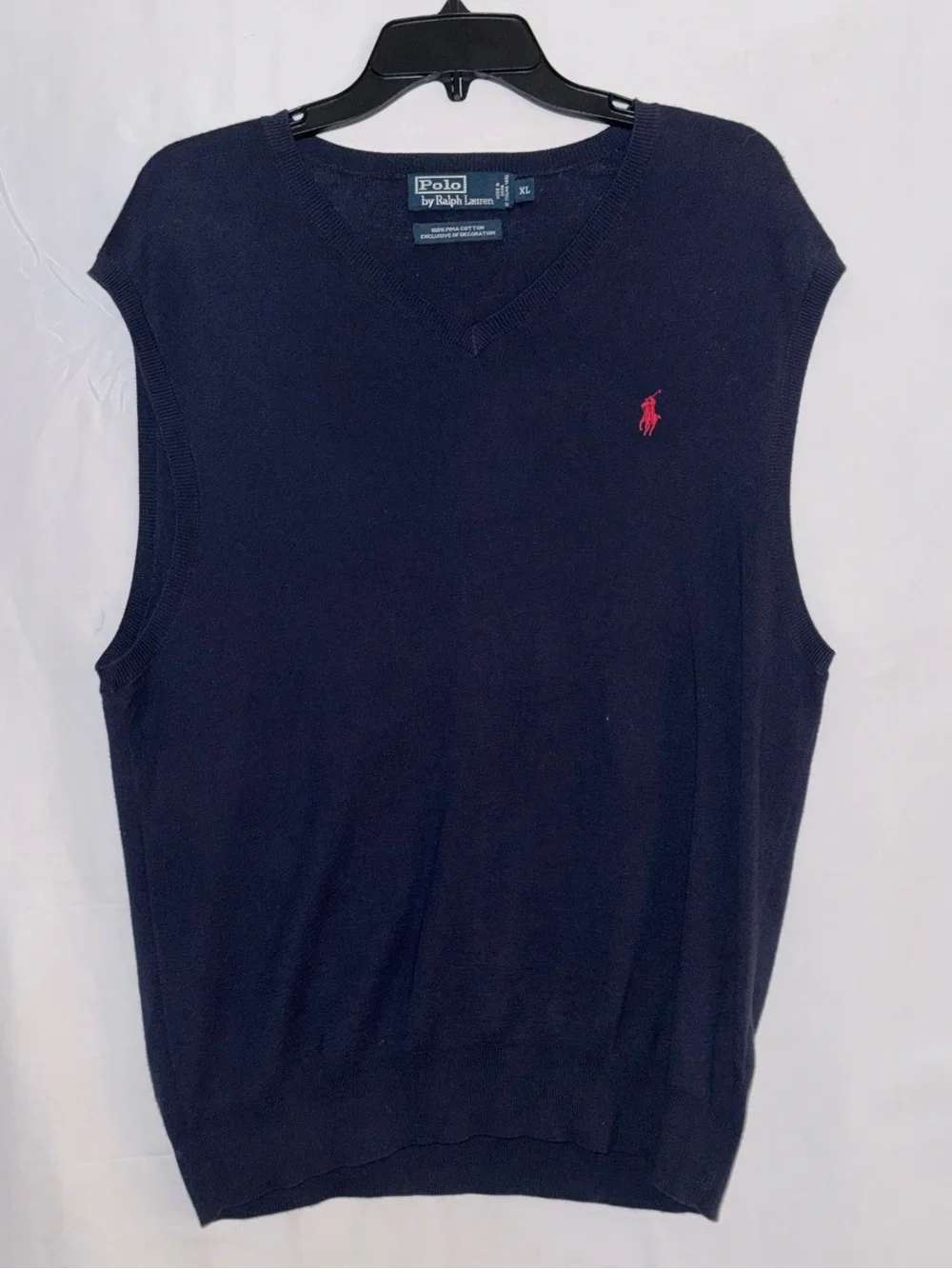 Polo by Ralph Lauren Men’s Navy V-Neck Sleeveless Sweater Vest Size XL